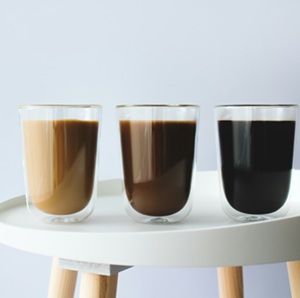 3 latte glasses set