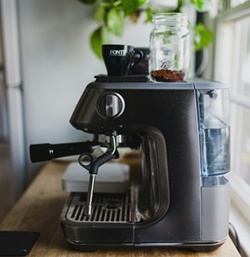 Black espresso machine