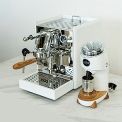 White espresso machine set